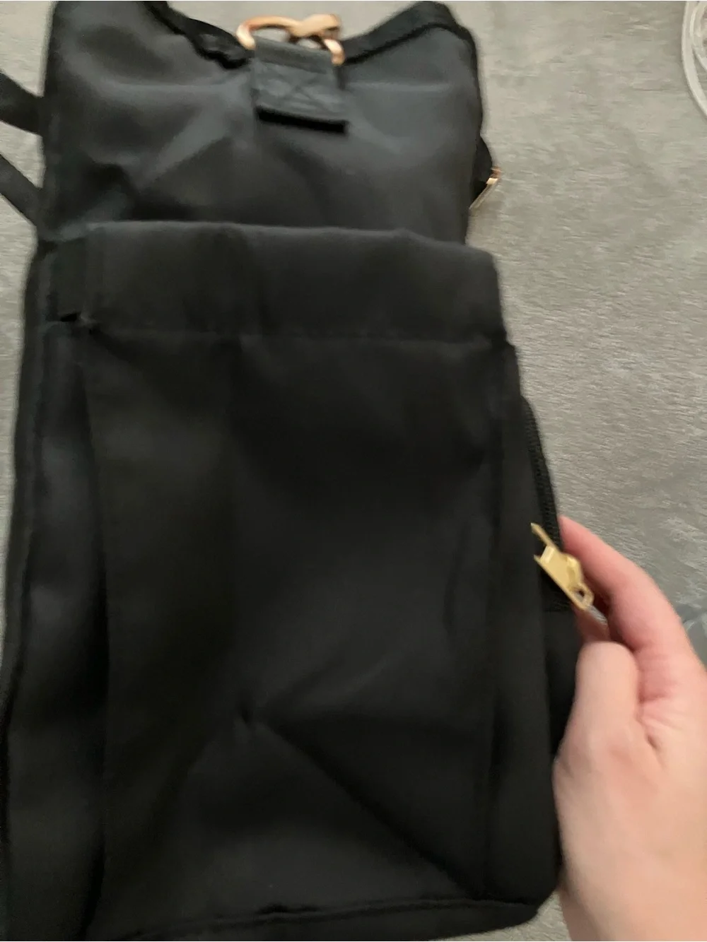 Black Quilted Large Insulated Lunch Bag